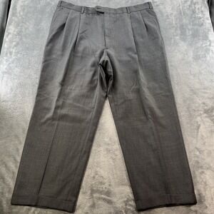 Vintage Burberrys Mens Dress Pants 44x30 Charcoal Gray Wool Trousers 90's